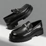 Men's Penny Loafers, Slip-On Business Shoes, Fashion Classic Thick Sole with Metal Buckle