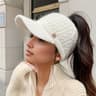 Autumn And Winter Elastic Baseball Cap Thick Lined Knitted Sun Hat For Women Ear Protection 5