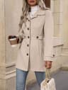 Loose-Fit Mid-Length Wool Blazer with Notched Lapel for Women