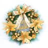 Pink Artificial Christmas Pine Wreath Pendant for Home, Party and Window Decoration