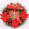 Pink Artificial Christmas Pine Wreath Pendant for Home, Party and Window Decoration
