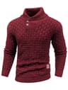 Mens Knitted Sweater Casual Crew Neck Warm Long Sleeve Comfortable Pullover Textured Ribbed Edge To 9