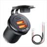 Quick Charge PD Car USB Socket Outlet Waterproof Charger for Auto Truck Motorcycle Marine Boat, Aluminum Power Socket