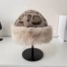 Fluffy Fur Winter Hat Womens Ski Cap Thick Warm Windproof Faux Fur Russian Fishermans Mink Snow Hat 8