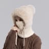 Women Winter Balaclava Hat Velvet Knitted Woolen Ear Protection Fluffy Mask Neck Integrated Warmth  9