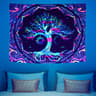 Tree of Life Blacklight Tapestry for Psychedelic Boho Dorm Decor