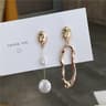 Baroque Pearl Asymmetrical Stud Earrings Elegant Pearl Stud Earrings for Women