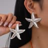 Coastal Shell  Starfish Pearl Stud Earrings For Women  Beach Earrings Shell Stud Earrings Pearl Ear 2