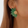 Vintage Blue Flower Stud Earrings Elegant Floral Enamel Earrings For Women 0