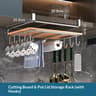 Under Cabinet Kitchen Organizer Rack With Paper Towel Holder And Hooks 7