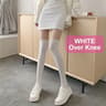 Sheer to Opaque Thigh High Illusion Stockings, Women's Fake Over the Knee Tights, JK Style Contrast Color Pantyhose