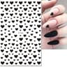3D Nail Art Stickers Red Black White Love Hearts Stars Clouds French Full Adhesive Nail Decals Slid