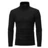 Men's Turtleneck Sweater, Thin Knitted Pullover for Spring and Autumn, Cotton Clothing in Black and White Tops