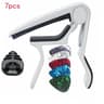 7pcs Guitar Capo Set For Acoustic  Electric Guitars  Includes 5 Free Picks  1 Holder  Available In  9