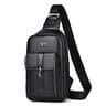 Mens Leather Chest Bag Travel Sling Crossbody Shoulder Bag 4