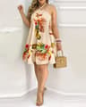 Boho Floral Halter Neck Backless Summer Dress 5