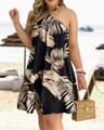 Boho Floral Halter Neck Backless Summer Dress 8