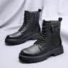High Quality Mens Chelsea Boots Luxury Leather English Style Thick Sole Famous Brand Casual Shoes 7