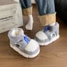 Winter Warm Shoes Women High Top Snow Boots Plush Lining Indoor Slippers Couples Platform Heel Fema 3