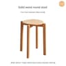 Dining Table Stool, Modern Simple Square Round Rubber Wood, Household Solid Wood Living Room Dining Room Stackable Seat