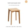 Dining Table Stool, Modern Simple Square Round Rubber Wood, Household Solid Wood Living Room Dining Room Stackable Seat