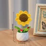 Sunflower Crochet Flower, Artificial Hand Woven Girasol Crochet Plants, Wedding Guest Gifts, Desktop Decoration