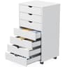 Drawer Chest Dressers, Wooden Storage Cabinet, Rolling Nightstand with Wheels, Mobile Office Organizer for Living Room
