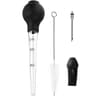 Stainless Steel Turkey Baster with Barbecue Basting Brush, Kitchen Meat Injector Syringe for Perfectly Flavored Meats