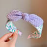 Summer Style Rabbit Ears Headband, Bowknot Hair Hoop for Girls, Cute Fabric Wide Band, Adorable Kids Accessory for Daily