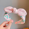 Summer Style Rabbit Ears Headband, Bowknot Hair Hoop for Girls, Cute Fabric Wide Band, Adorable Kids Accessory for Daily