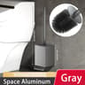 Toilet Brush Holder Wallmounted No Drilling Toilet Bowl Brush And Holder Space Aluminum Bathroom Cl 5