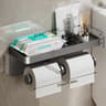 Space Aluminum Toilet Paper Holder, Bathroom Wall Mount, Phone Holder Shelf, Towel Roll Shelf, Bathroom Accessories