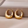 Gold Color Chunky Stainless Steel Hoop Earrings Water Drop Design For Weddings Parties Gifts 6
