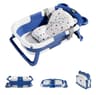 Collapsible Baby Bathtub Portable Travel Bathtub With Thermometer Soft Cushion Drain Hole For Babie 0