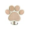 Wooden Dog Leash Hanger with Paw Design, Wall Hook for Collars & Coats, Ideal Gift for Dog Lovers
