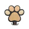 Wooden Dog Leash Hanger with Paw Design, Wall Hook for Collars & Coats, Ideal Gift for Dog Lovers