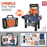 Kids Tool Bench Set, Large Construction Workbench with Saw, Screw Miter, Pretend Play Toys for Boys & Girls