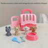 Dog Grooming Toys with Puppy Carrier, Pet Care Play Set for Toddler Kids, Educational Toys for Mini Dolls