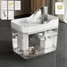 Transparent Cat Water Fountain With Auto Filter  USB Pump  AntiDry Burning Recirculating Water Disp 6