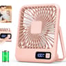 Portable USB Rechargeable Desk Fan Ultra Quiet Tilt Folding Personal Fan with Speeds and Power Display