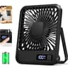 Portable USB Rechargeable Desk Fan Ultra Quiet Tilt Folding Personal Fan with Speeds and Power Display