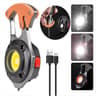 LED Micro Flashlight Keychain USB Rechargeable Torch with Strong Magnet & Screwdriver for Outdoor Emergency Use