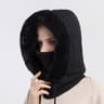Winter Fur Hooded Mask Set For Women Knitted Cashmere Neck Warmer Windproof Balaclava Ski Hat 7