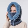 Winter Fur Hooded Mask Set For Women Knitted Cashmere Neck Warmer Windproof Balaclava Ski Hat 11