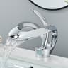 Luxury Black Waterfall Bathroom Faucet Brass Deck Mount Mixer Tap 6