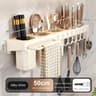 No Drill Wall Mounted Knife Rack with Utensil Holder and Chopstick Organizer
