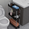 Tier Rolling Storage Cart with Sliding Shelves for Kitchen & Bathroom Organization