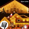 Solar Icicle Curtain Lights Outdoor Waterproof String Lights for Garden Christmas Party Decor