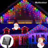 Solar Icicle Curtain Lights Outdoor Waterproof String Lights for Garden Christmas Party Decor