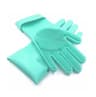 Magic Silicone Dishwashing Gloves with Built-In Scrubber for Fast Kitchen and Household Cleaning